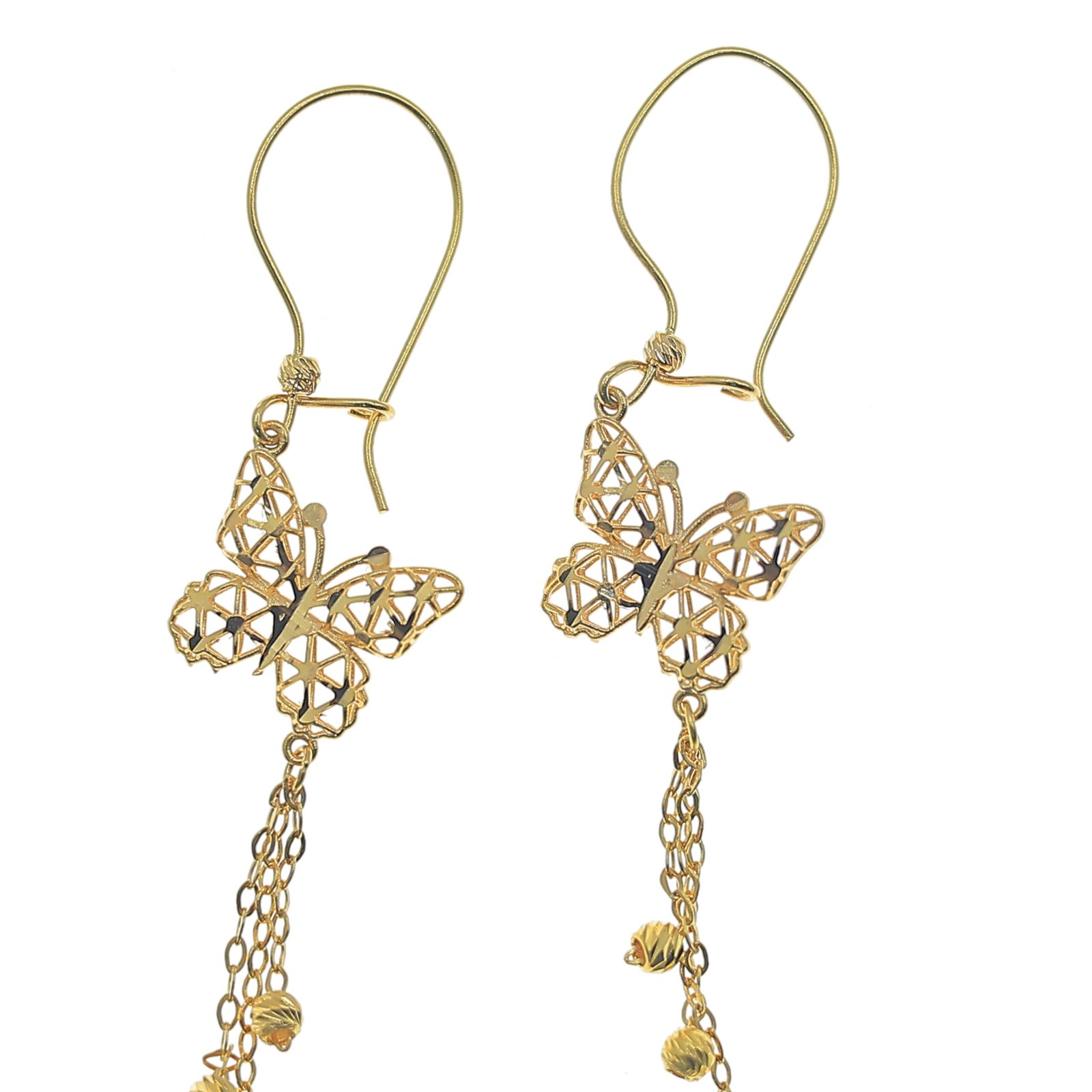 tsh003182024-SMGJ3 حلق ذهب فراشة - الصورة 1