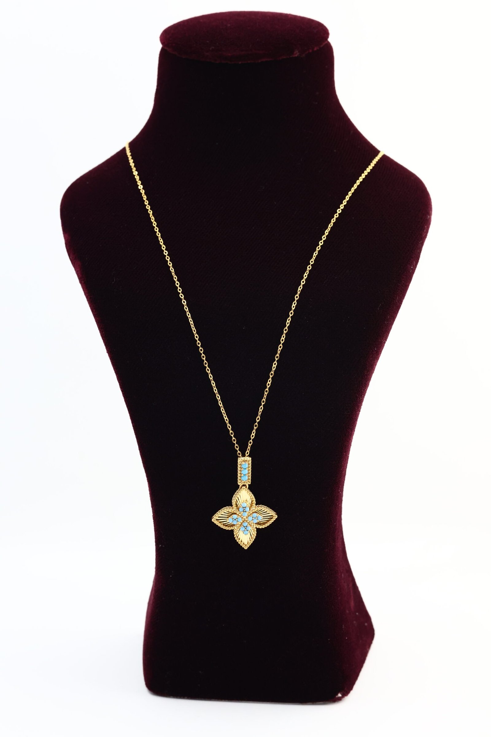 IMG_3936 عقد ذهب روبرت كوين ازرق صغير - الصورة 1