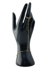 21K Gold Hand Chain with Ring - Image 2